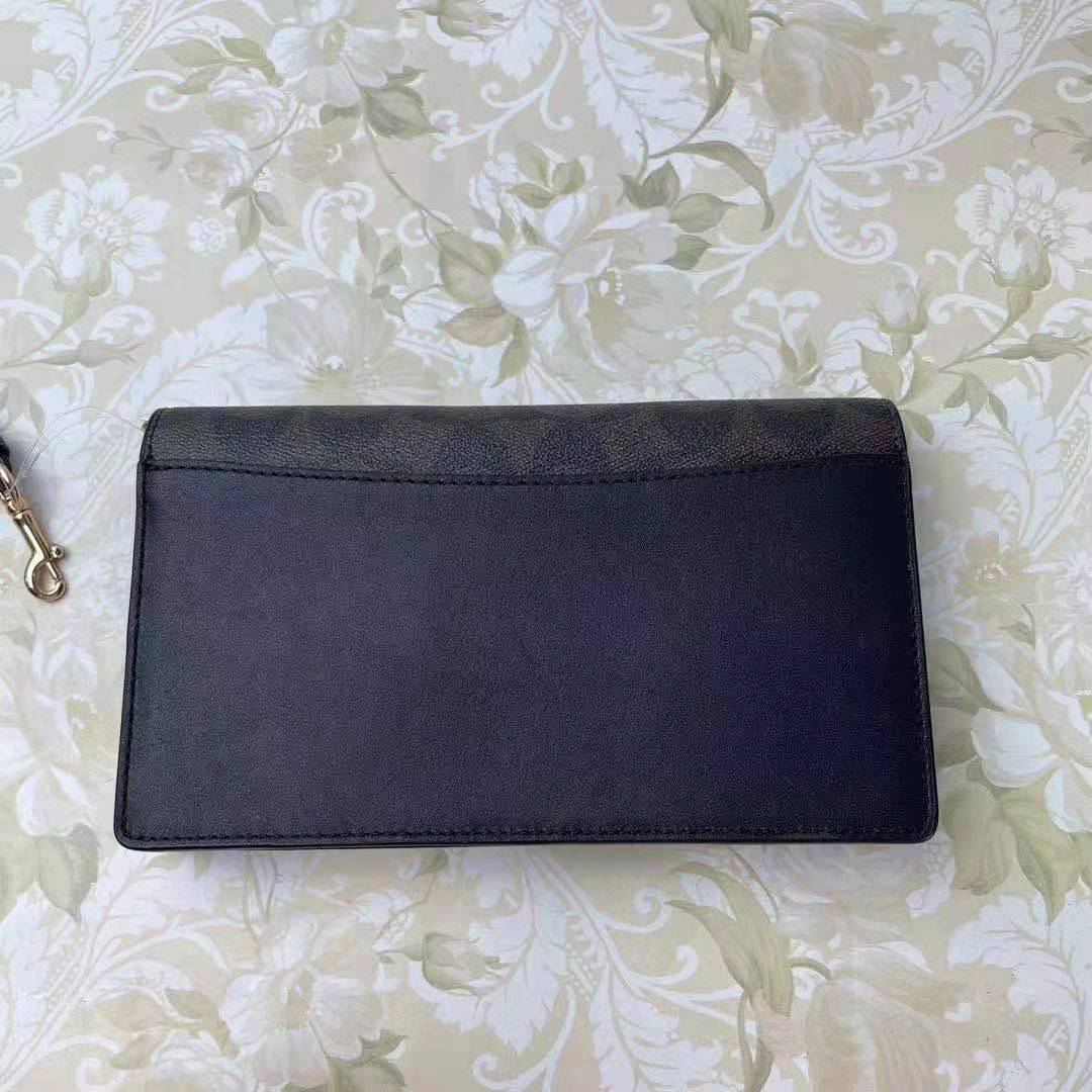 COACH 3036 FOLDOVER CROSSBODY CLUCH PURSE BROWN BLACK SIGNATURE COACH 3036 FOLDOVER CROSSBODY CLUCH PURSE BROWN BLACK SIGNATURE